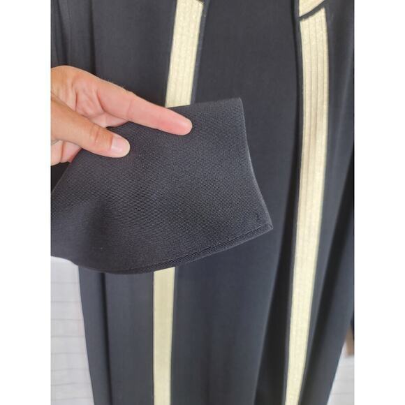 Exclusively Misook Black Midi Cardigan w Metallic Gold Border Detail, sz Large - Picture 6 of 16